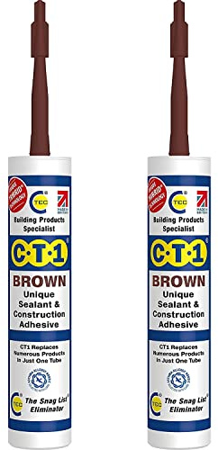 CT1 - Building Sealant & Adhesive Snag Tube for Virtually Any Material (Brown Twin Pack)
