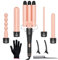 Hair Curler OBVHNUA 5 in 1 Curling Wand Set Professional Curling Tong 9-32mm with 2 Hair Clips 1 Comb Anti Scald Glove Temperature Adjustable