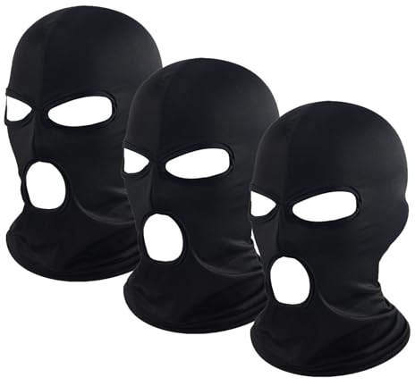 ATSNOSH Pasamontañas para Mujer y Hombre con 3 Agujeros - Máscara de Esquí y Halloween con Protección UV - Máscara Facial