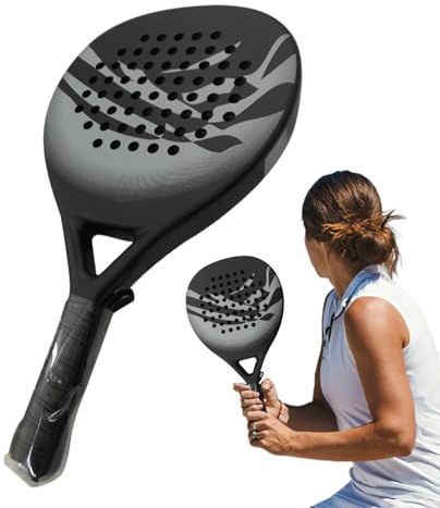 Bomefoi Raquetas de pádel, Raqueta de Tenis, de Carbono, Resistente a los Golpes, Equipo Deportivo para Mujeres, Hombres, Madre, papá, Padre, Adultos, Principiantes