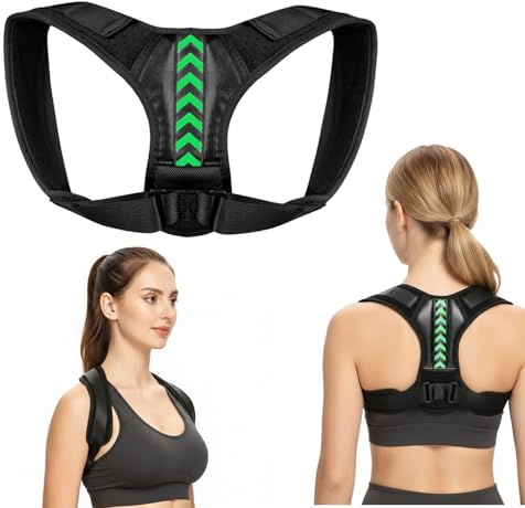 Rbleote Correttore Posturale 1 Pezzo Verde per Uomo Donna Regolabile Correttore Posturale Spalle Schiena per Prevenzione Del Dolore Alla Spalla E Alla Fascia Postural