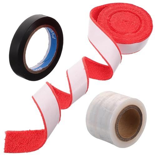 Toyvian Ruban Grip Raquette Badminton et Tennis Bande Sweatband Absorbant et Respirant Protection Confortable pour Poignée Bande de Rouge