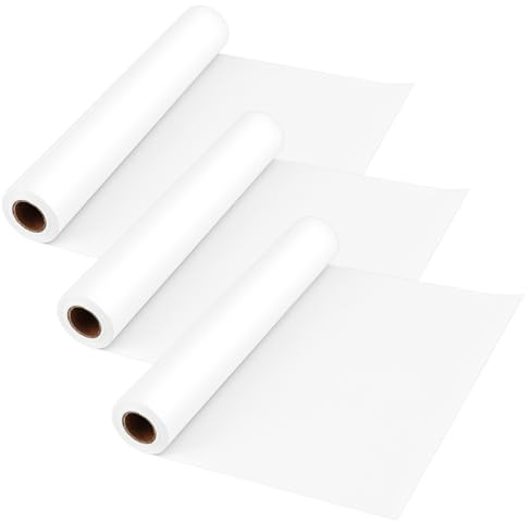 ASelected 3PCS Drawing Paper, 22.5cmx10m White Art Drawing Paper Roll Recycled Painting Sketching Paper Easel Paper Roll, 70GSM Paper Drawing Roll for Art Sketch Paint Drawing Board