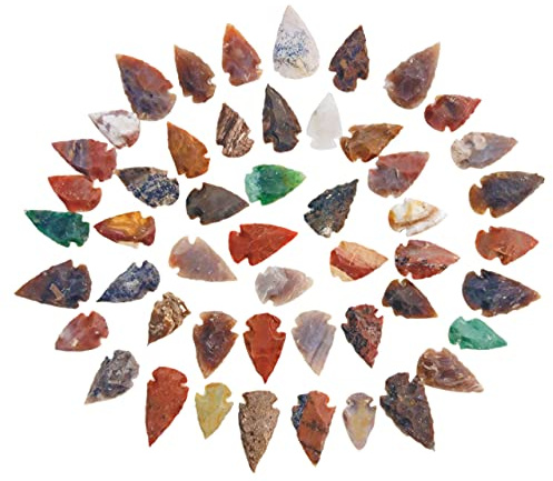 50 PC Lot Flint Arrowhead OH Collection Project Spear DIY Points arrowheads