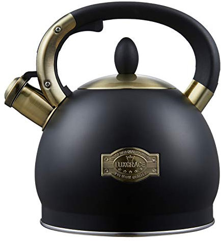 2,8 Liter Moderne Wasserkessel Induktion Pfeifkessel aus Edelstahl, Teekessel für alle Kochplatten