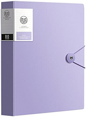 A4 80 Hüllen, 160 Seiten Sichtbuch, Papier, Dokumentenhalter, Business Präsentationsbuch, Präsentationsmappe (80 Taschen, lila)