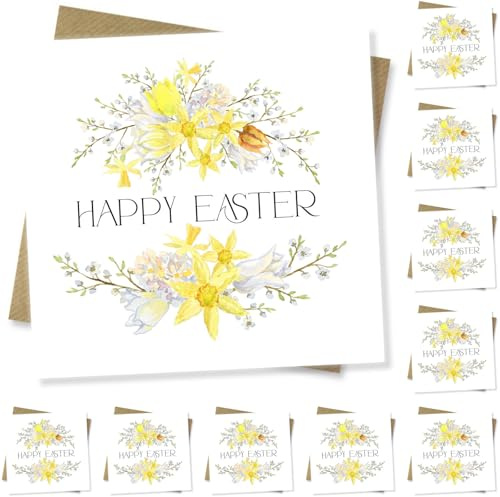 Punkcards,Paquete de tarjetas de Pascua,Paquete de 10 tarjetas de Pascua,Tarjeta de Pascua feliz,Tarjetas de Pascua religiosas