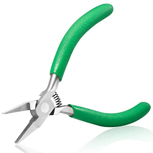 SPEEDWOX Alicates de nariz plana de 5 pulgadas para hacer joyas de mandíbula suave Mini alicates de factura de pato para envolver alambre, doblado o enderezado de chapa de metal para hacer joyas