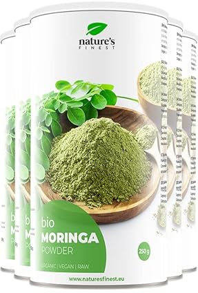 Nature's Finest Bio Moringa Polvere 250g | Un superfood denso di nutrienti ricco di vitamine, minerali e antiossidanti per una salute e una vitalità ottimali | Vegano e vegetariano