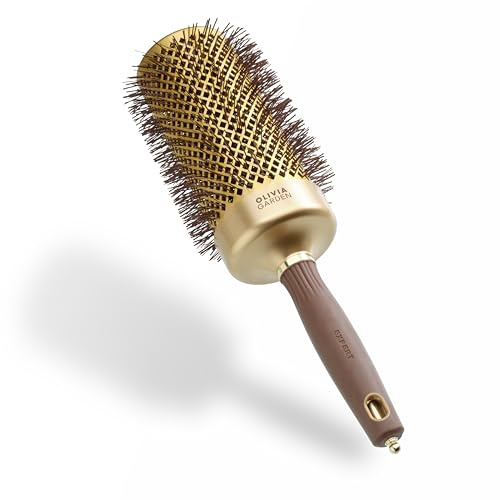 Olivia Garden Expert Blowout Speed Rundborste, Guld & Brun, 65 mm