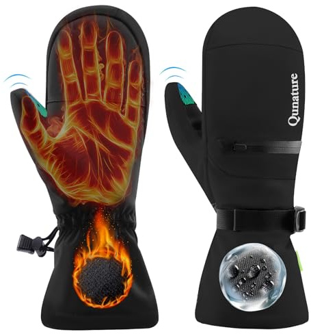 Qunature Skidvantar Termiska Snövantar Vattentäta Pekskärm Handledsskydd Snowboard Vantar Varm Fleece Fodrade Snövantar Män Kvinnor Skidhandskar Kallare Väder Skidåkning Skridskoåkning