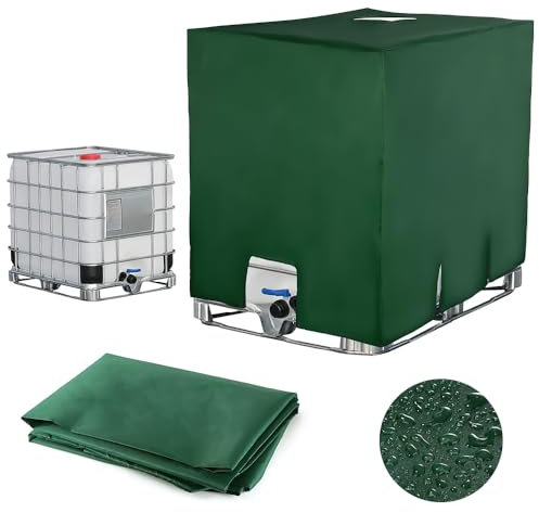 YANGUN IBC Tank Abdeckung 1000L, 120 x 100 x 116 cm Wassertank staubdichte Anti-UV-Schutzabdeckung, Wassertank Abdeckplane, Geeignet für 1000L IBC-Tank Container Regenwassertank (grün)
