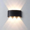 VOLTIX Applique da Parete LED 6W, Lampada da Parete per Interni ed Esterni, Luce Calda, Design Moderno in Alluminio, Lampada da Muro Impermeabile, Facile da Installare (Luce Calda 3000K, Nero)