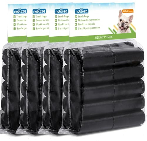 Nobleza - 1200 Conde Bolsas de Caca Perro Bolsas para excrementos de perros Pack de 80 rollos