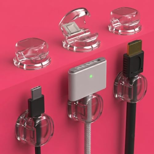 WeServin Clear Self Adhesive Cable Clips for Home, Office & More - 6 Pack