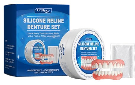 prothèse dentaire silicone bikenda(1 appareil dentaire supérieur + 1 appareil dentaire inférieur + 1 chewing-gum de 50 g)