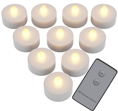 Monzana® Velas Led 10 uds 300h Vela Efecto Llama Mando a Distancia Pilas Incluidas