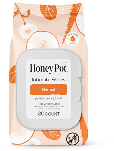 The Honey Pot Company - Normal Wipes for Intimate Parts + Body + Face - 30 Wipe(s)