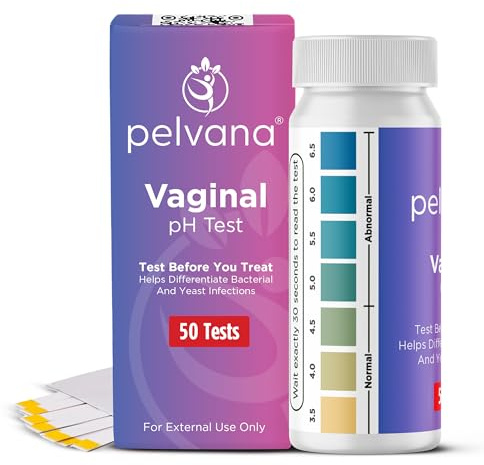 Pelvana Vaginal pH Test Strips for Women – 50 Strips, At-Home BV and Yeast Infection Test Kit, Vaginal pH Tester to Differentiate Between Conditions