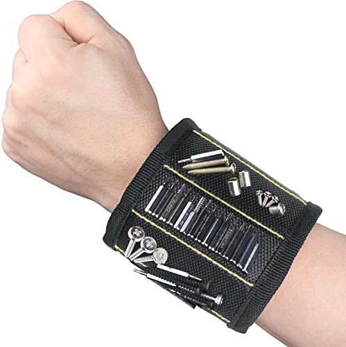 BOLTHO Magnetischer Werkzeuggürtel, Männer Papa Handwerker, Magnetarmband, Werkzeugbeutel zum Sammeln von Schrauben Nägel Drill, Nützliche Männer Geschenkideen Werkzeug