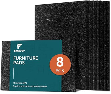 shinfly Lot de 8 Patins en Feutre Autocollants pour Chaises - 5 mm D'épaisseur - en Feutre - avec Adhérence Idéale - pour Meubles et Sols