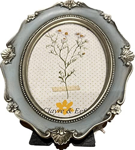 Clayre & Eef Bilderrahmen 10x15 cm Blau Kunststoff Glas Fotorahmen