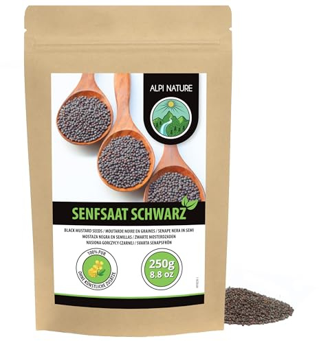 Alpi Nature Senapsfrön Svarta Bruna 250g, Hela Senap Frön 1-2mm, Hela Senapsfrön Bruna Svarta