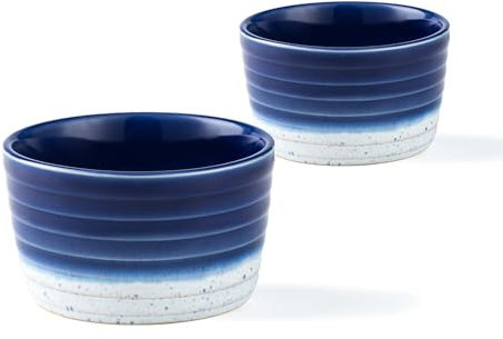 Soufflé Förmchen, 2 Stück Creme Brulee Schälchen - 240ML, Auflauf- & Souffléförmchen für Ofenfest Mikrowelle, Souffleeförmchen Backofenfest für Pudding, Crème Brûlée