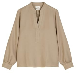 Marc OߴPolo Blusa tipo túnica de lino Mujer con cuello de pico, Beige (Summer Sand), 46