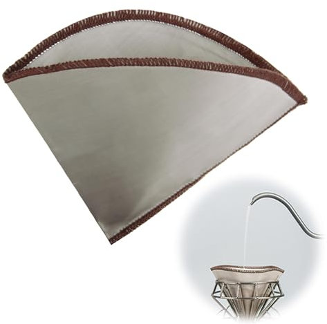 Filtre à café Réutilisable Filtre permanent à café taille 2, Filtre à café en acier inoxydable 150x115mm Compatible avec le porte-filtre de la cafetière universelle Coffee Filter Aufsatz (1-2 tasses)