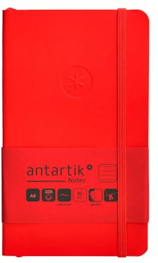 Antartik Gomebook-anteckningsblock anteckningar mjukt fodral A6 ränder röd 100 blad 80 GR FSC