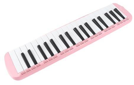 Alomejor Professionell Träning Melodica 37 Keys Tangentbord Vind Musikinstrument med Handtag, Lämpligt för Nybörjare, ABS -material (Rosett)