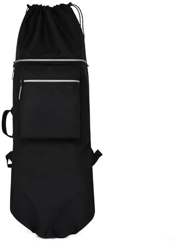 Gdfnmogo Longboard Sac de transport 110 cm x 32 cm en tissu Oxford avec double bandoulière et poignée pour skateboard standard ou (noir)