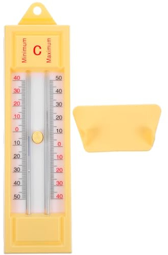 VANZACK Termómetro Ambiente para Exterior Registro de Temperatura Máxima y Mínima, Doble Unidad Celsius y Fahrenheit, Adecuado para Jardín y Exteriores