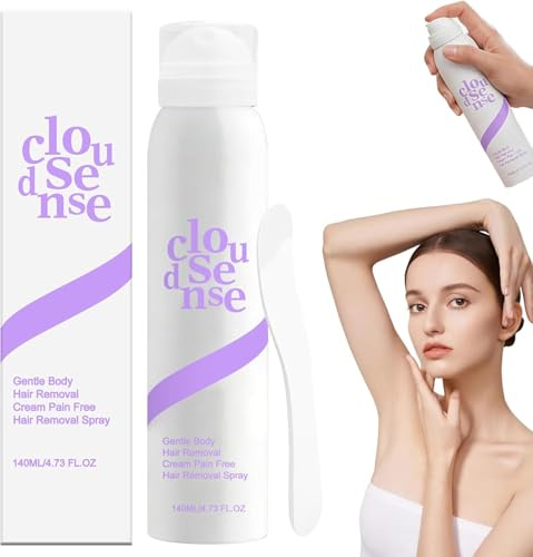 Espuma depilatoria Cloud Sense, crema depilatoria suave para el cuerpo, spray depilatorio Cloud Sense para una depilación suave y sin dolor, para mujeres y hombres, depilación rápida y eficaz