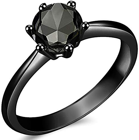 1.0 Carat Classical Stainless Steel Solitaire Engagement Ring