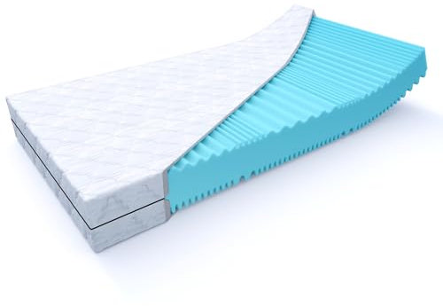 MSS e.K. Aqua Deluxe - 7 Zonen Wellness Kaltschaummatratze - 80 x 180 cm x 16 cm (Kernhöhe 14 cm) - Härtegrad H2 & H3 - Matratze Wendematratze Kaltschaum Oeko-TEX