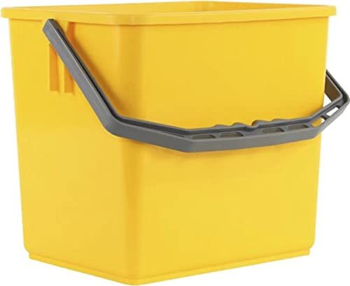 Synx Tools Cubo - para fregona - Carro de Trabajo - 6L - Amarillo Piezas de Repuesto para Varios carritos de Limpieza Cubo de 6 litros