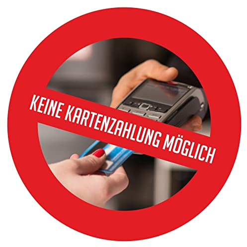 Daged Keine Karten Zahlung Möglich EC oder Kreditkarten 4 Stück Aufkleber Grösse 80 mm KZ-4
