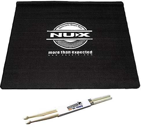 Nux Schlagzeug-Teppich Drum-Rug 130x130cm Schwarz + keepdrum Drumsticks
