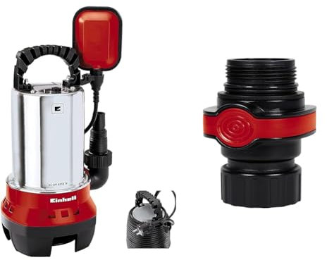 Einhell Schmutzwasserpumpe GC-DP 6315 N (630W, Ø15 mm Fremdkörper, 17.000 L/h Förderleistung, Schwimmerschalter, Tragegriff, integrierte Kabelaufwicklung, inkl. Schnellverbinder)