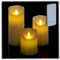 Relaxdays LED Kerzen, 3er Set, mit Timerfunktion, beweglicher Flamme & Fernbedienung, flammenlose Kerzenlichter, creme