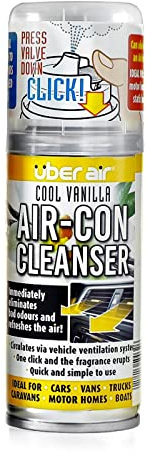 Über Air Air-Con Cleanser - Air Freshener & Odour Remover Car Smoke Bomb - Removes Pet & Smoke Odour (Cool Vanilla)