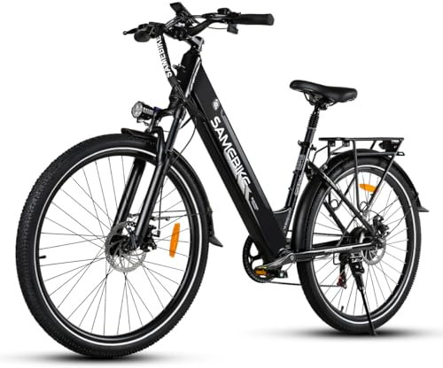 SAMEBIKE 26 Zoll E-Bike Herren Damen mit 250W Motor, 36V 540Wh Akku, Elektrofahrräder E-Fahrrad mit 7-Gang-Getriebe, LCD-Display, Pedelec Citybike EBike, Grün (Urban, Grün)