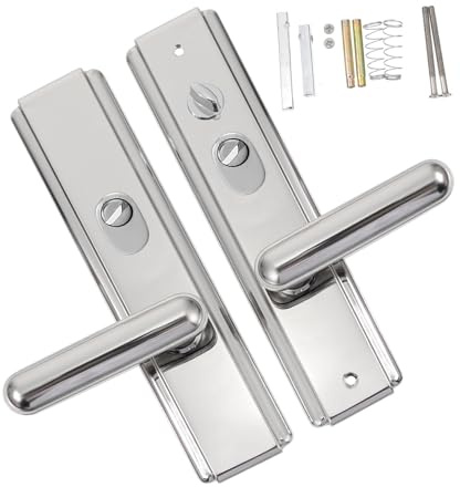 VILLFUL Maniglia Porta Interna in Acciaio Inossidabile Lucido Silenziosa e Facile da Installare Pomolo per Porta d Ingresso e Interna Elegante e Resistente per Ufficio e Camera