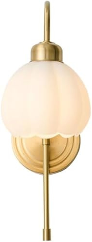 QTANZIQI LED-vägglampa, inomhusmonterad klotlampa med frostat glas, snygga vägglampor vid sängkanten för heminredning i vardagsrum, sovrum, badrum och hall