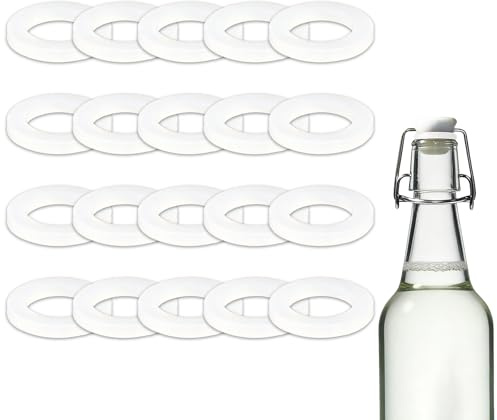 20 Juntas de Silicona para Botellas de Cerveza – Repuesto Hermético para Botellas con Tapón Giratorio, Compatible con Grolsch