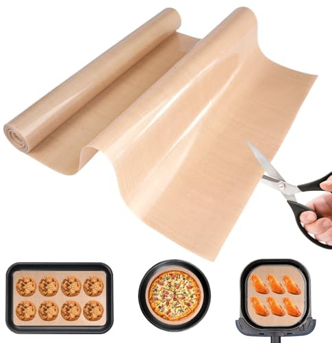 Bakplåtspapper återanvändbara, 30 x 244 cm silikonmatta ugn, permanent bakmatta för ugn, permanent bakfolie silikon, non-stick bakpapper, för varmluftsfritös, lådform, bakplåt