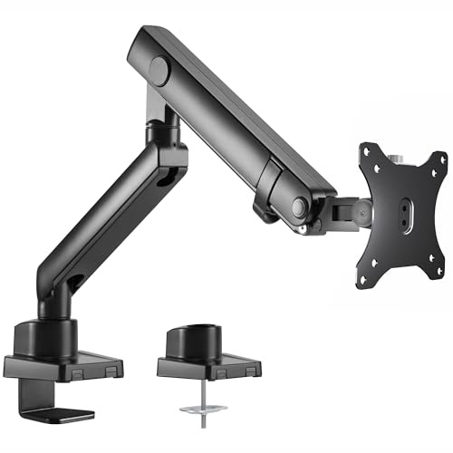 VIVO Premium Aluminum Full Motion Single Monitor Desk Mount Stand with Lift Engine Arm, Fits Screens up to 32 inches, STAND-V101BB