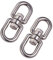 POFET 2Pcs M10 304 Stainless Steel Double Ended Swivel Eye Hook Connector for Hanging Chair, Swivel Grill, Dog Leash
